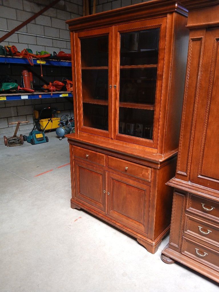 (0559) Vitrinekast van 117x54x200 cm, Ophalen, Gebruikt, 100 tot 150 cm, 200 cm of meer