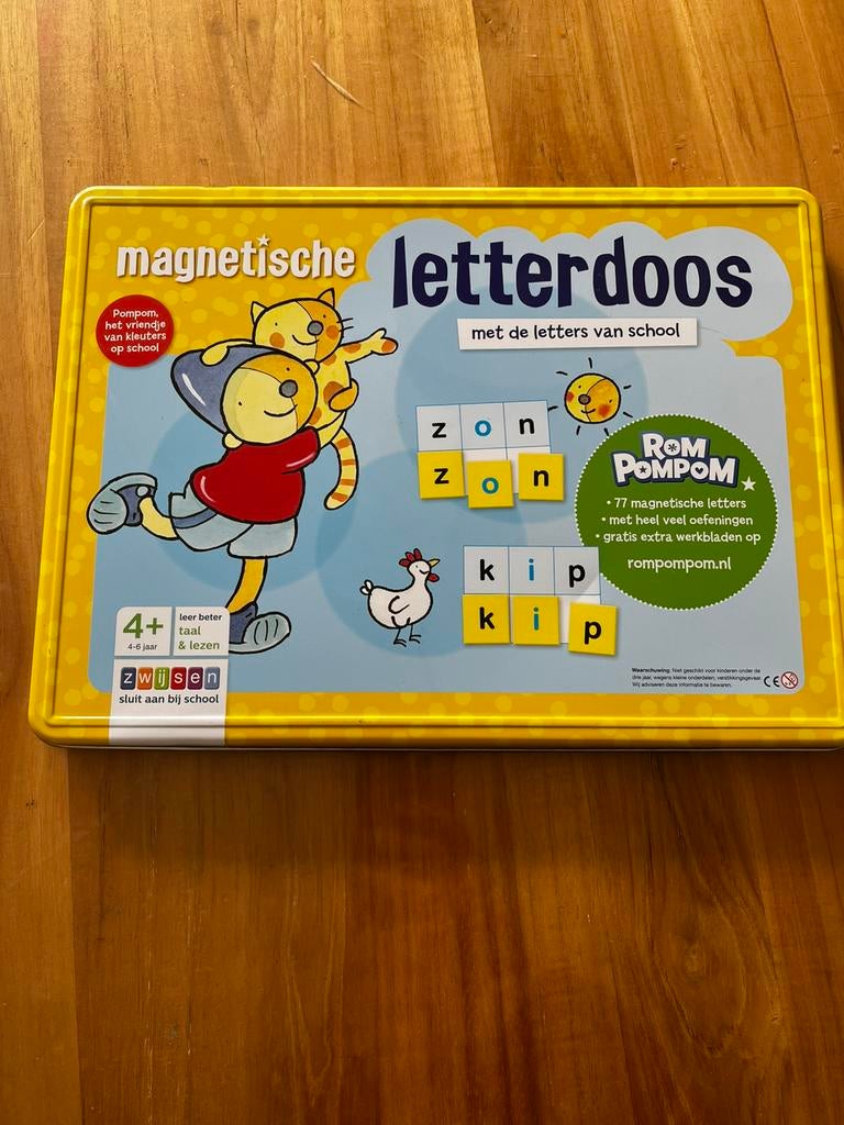 Magnetische letterdoos Rom Pompom, Ophalen of Verzenden, Gebruikt, Taal en Lezen