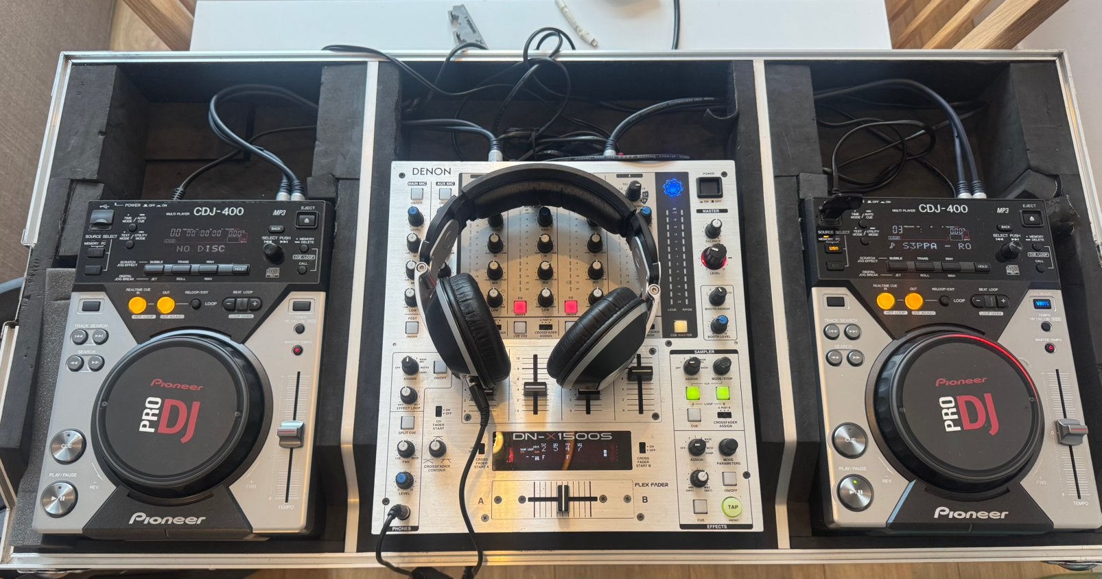 Complete DJ-set – 2x  CDJ-400 + Denon DN-X1500S + flightcase, Muziek en Instrumenten, Dj-sets en Draaitafels, Ophalen, Gebruikt
