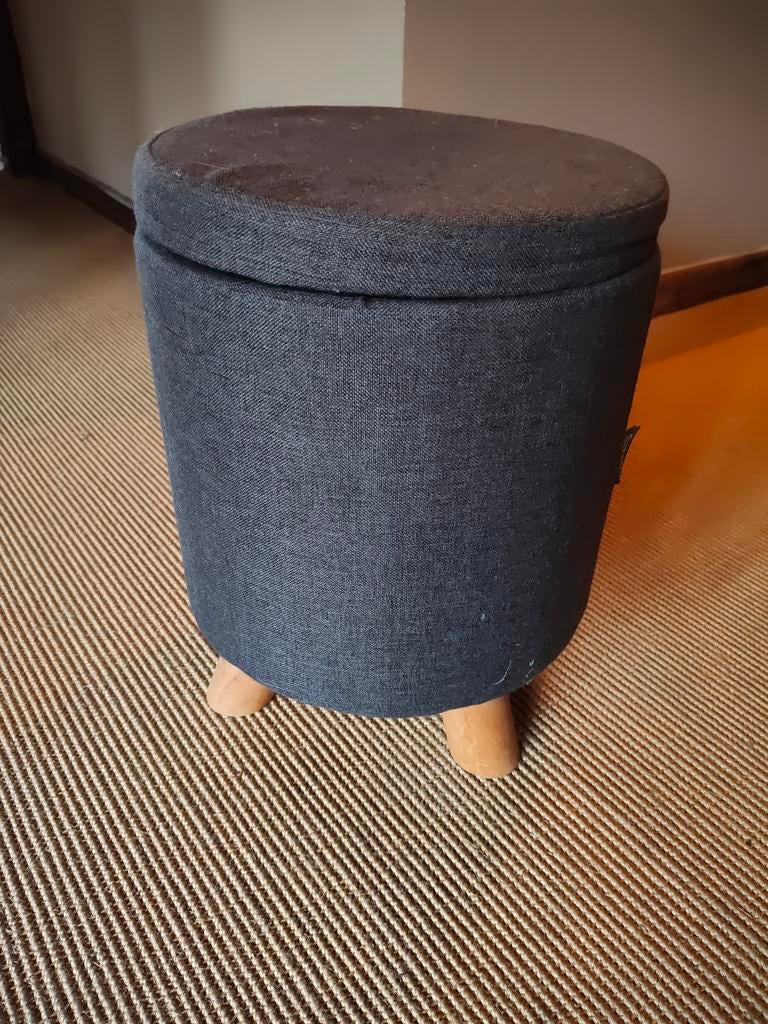 Senza poef op poten met opbergruimte, Ophalen, Minder dan 50 cm, Gebruikt, Rond