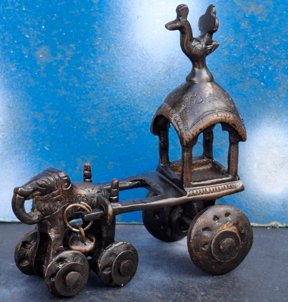 Olifant met koets. India. Oud. 12/13 cm., Antiek en Kunst, Ophalen