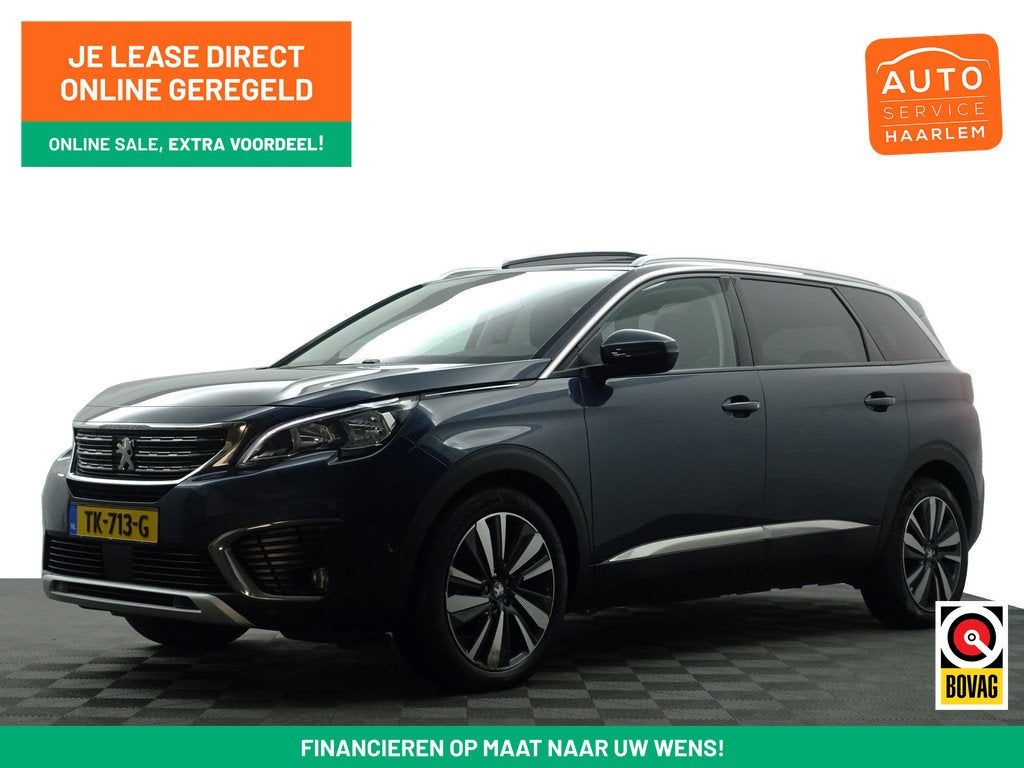 Peugeot 5008 1.2 PureTech Premium GT Line- 7 Pers, Panoramad, Auto's, Peugeot, Gebruikt, 1199 cc, Blauw, 7 stoelen
