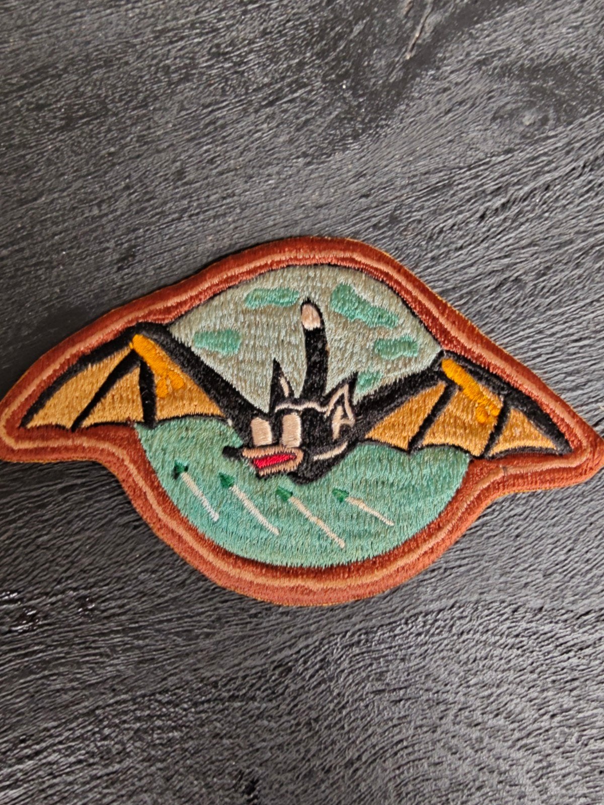 USN VT-5 WWII Winged Bat Torpedo Squadron Patch remake jaren, Verzamelen, Ophalen of Verzenden, Luchtmacht, Nederland, Embleem of Badge