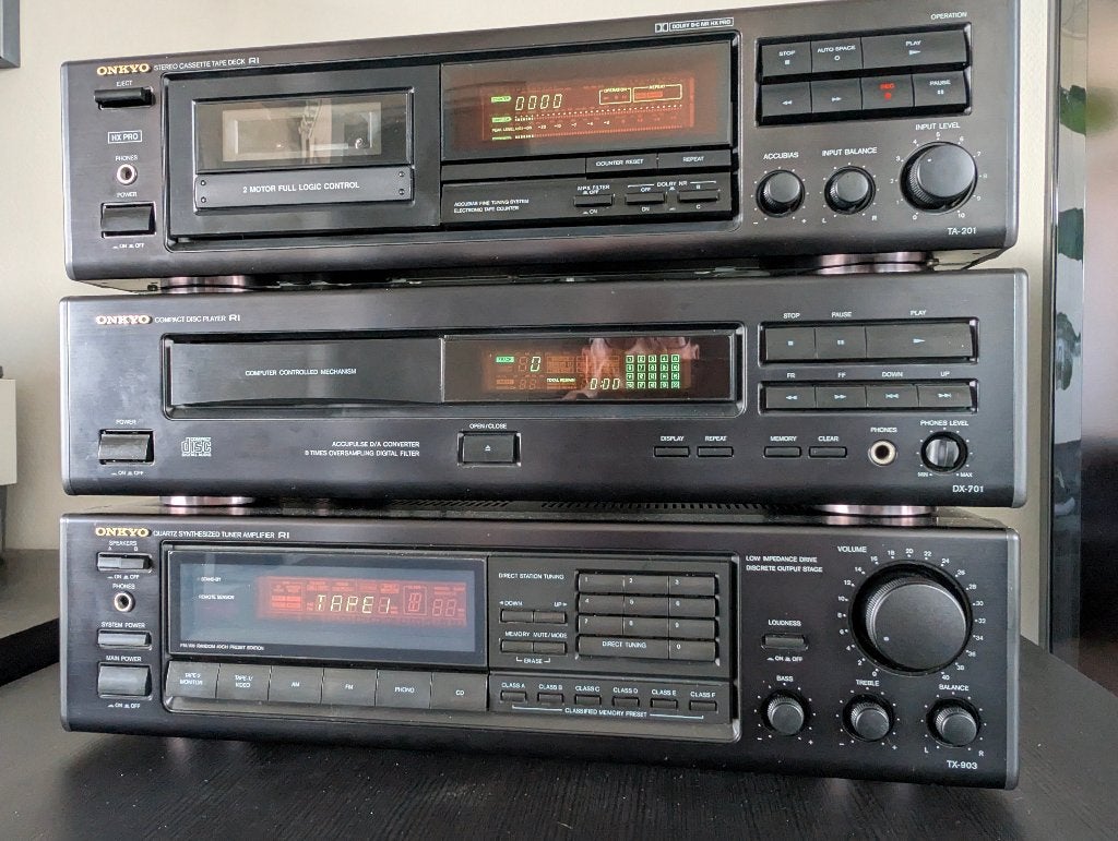 Onkyo Hifi Set: Cassettedeck, CD-speler, Tuner/Versterker, Gebruikt, Losse componenten, Cassettedeck, Ophalen