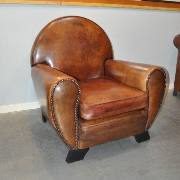 Art Deco schapenleren stoel, Ophalen of Verzenden