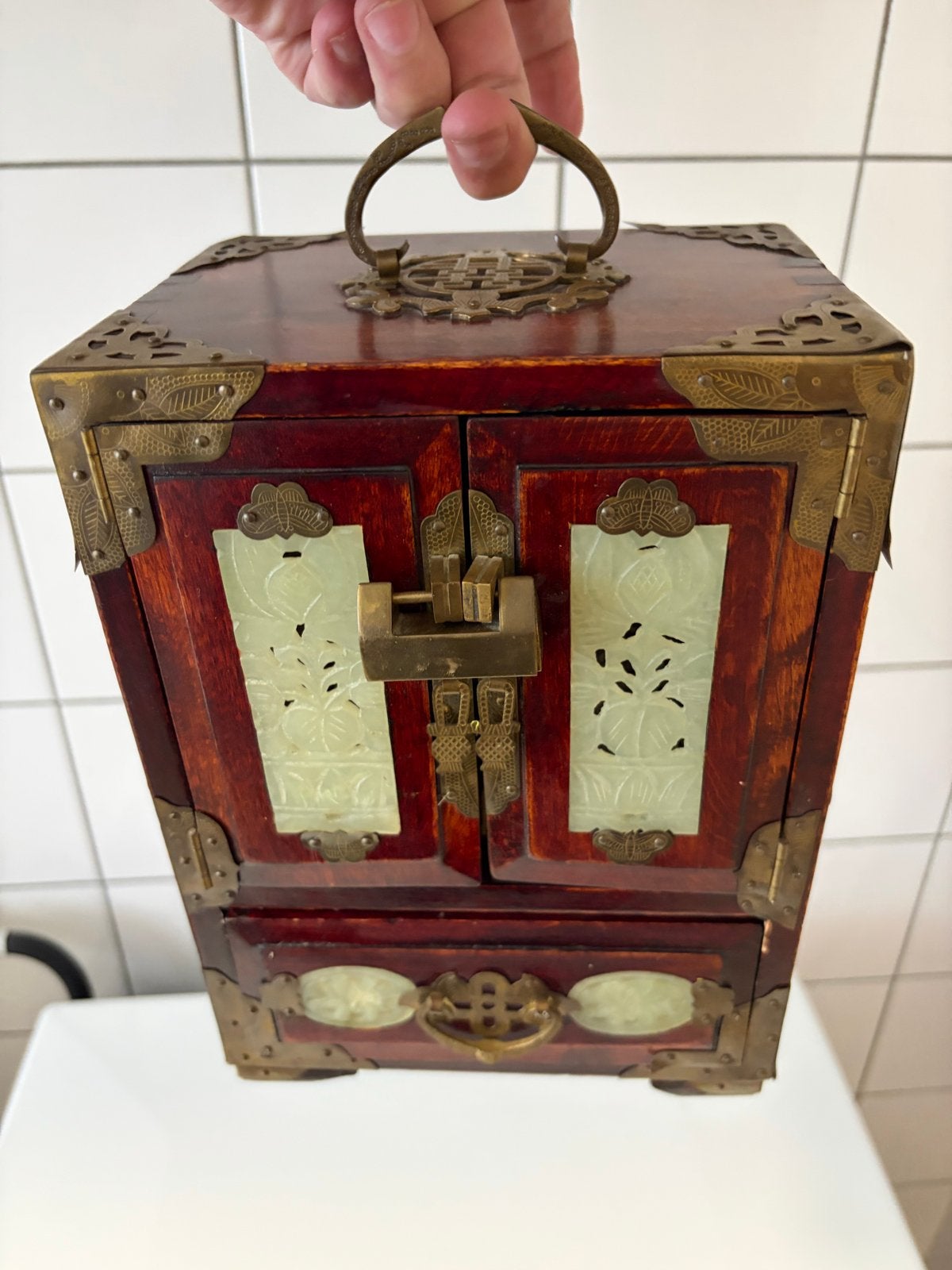 Antieke Chinese Juwelendoos met Muziekdoosje, Ophalen of Verzenden
