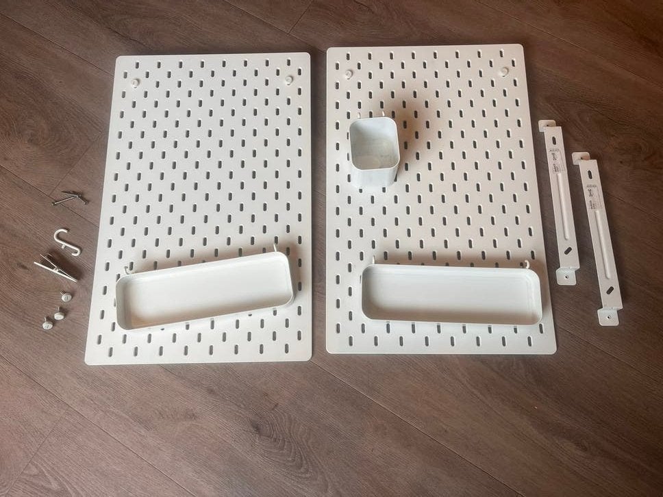 IKEA Skadis Pegboard Set - Wit, Compleet met Accessoires, Ophalen of Verzenden, Gebruikt