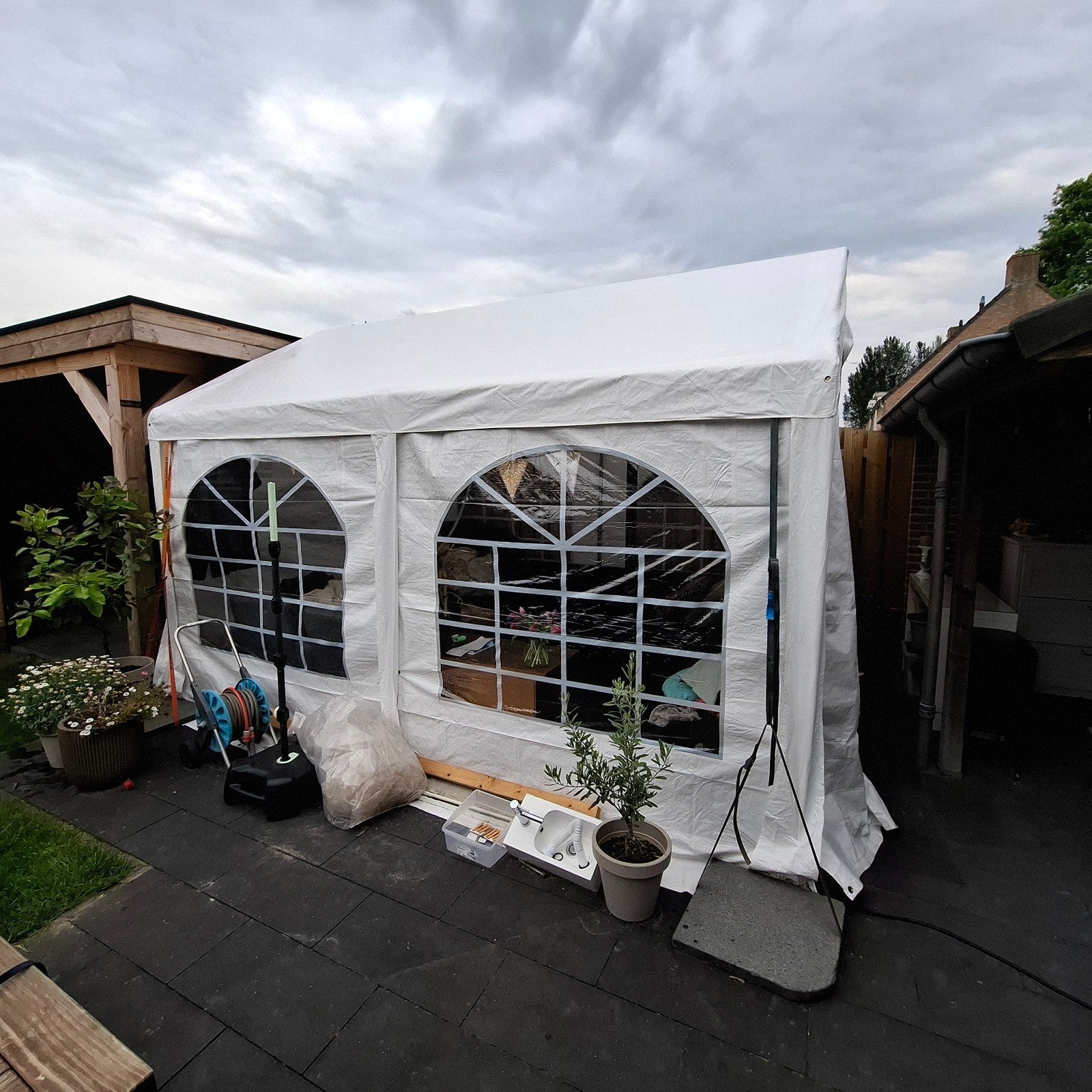 Toolpoort type 550 partytent met versterkte buizen, Ophalen, Zo goed als nieuw, Minder dan 5 meter