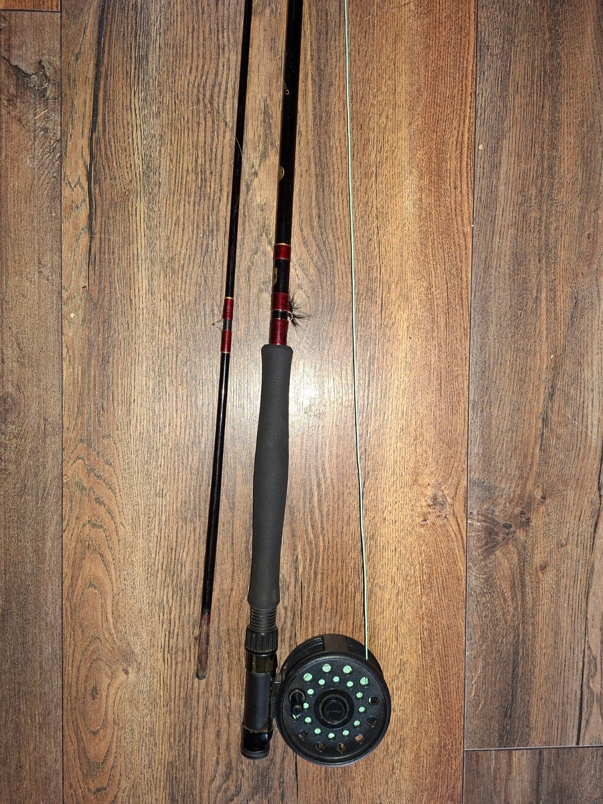 Shakespeare Vliegvisset (Hengel 8ft #6/7 + Reel) 2,40m, Ophalen, Gebruikt, Complete hengel
