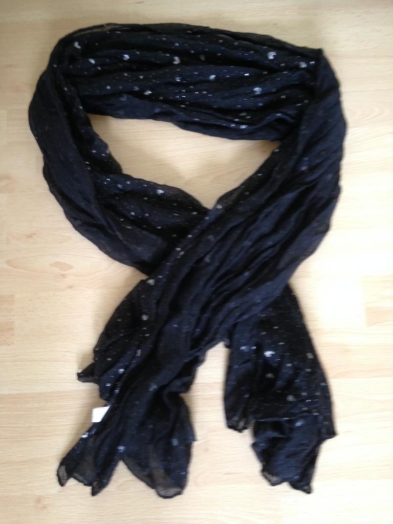 sjaals omslagdoek tule stof hartjes/glitters L175xB85 cm 4x, Ophalen of Verzenden, Nieuw, Maat 46/48 (XL) of groter, Handschoenen