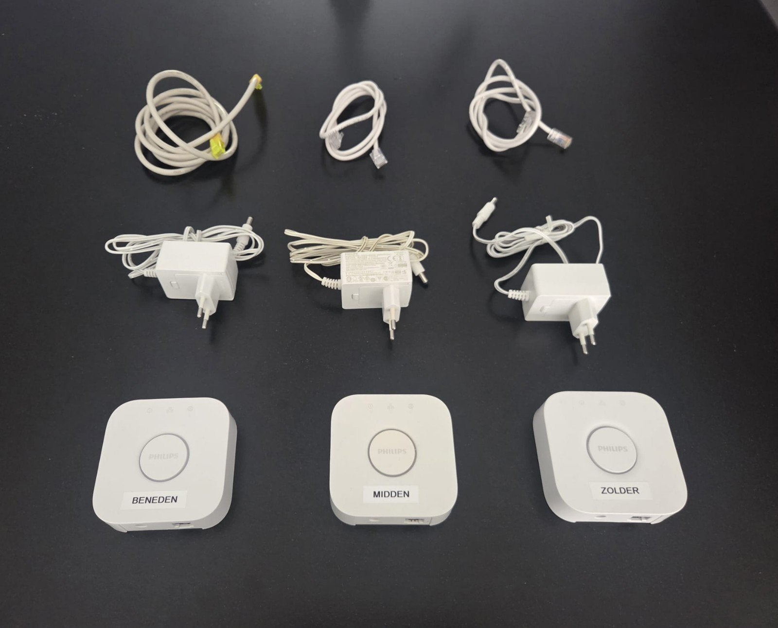 3x Philips Hue Bridge V2 met adapters en UTP-kabels, Ophalen