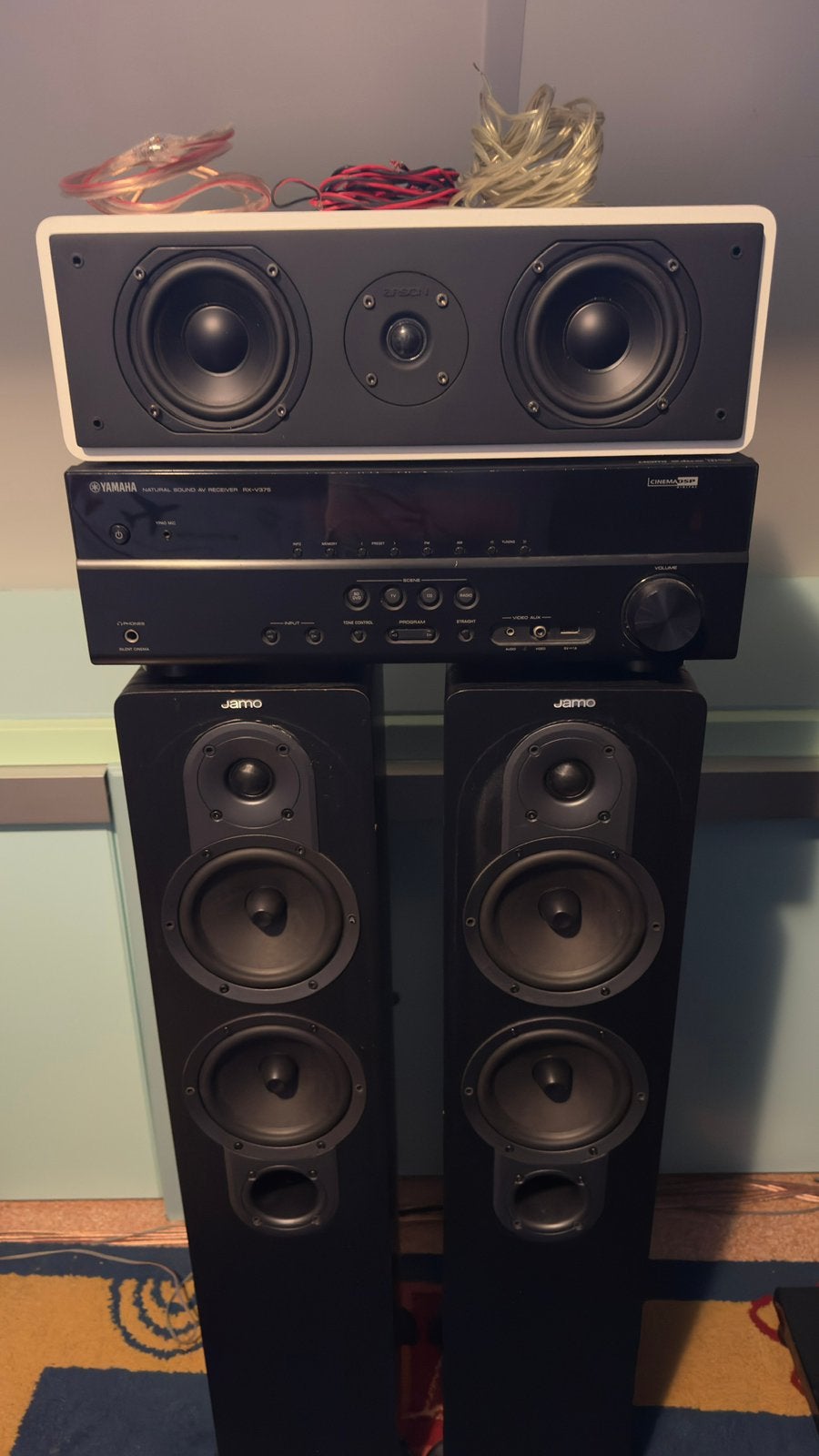 Yamaha rx-v375 met speaker set goede staat lees beschrijving, Ophalen, Yamaha, Zo goed als nieuw, Surroundset