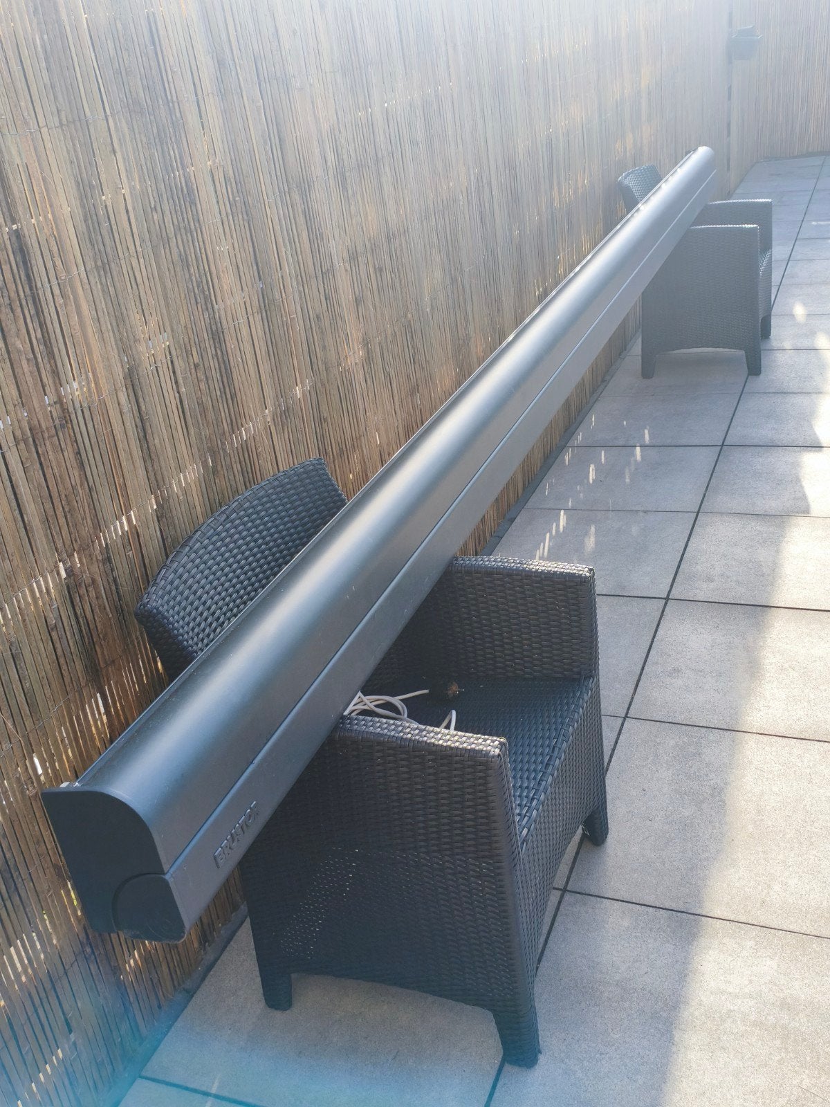 Brustor zonwering 5meter breed, Tuin en Terras, Ophalen, Gebruikt, 450 cm of meer, Elektrisch