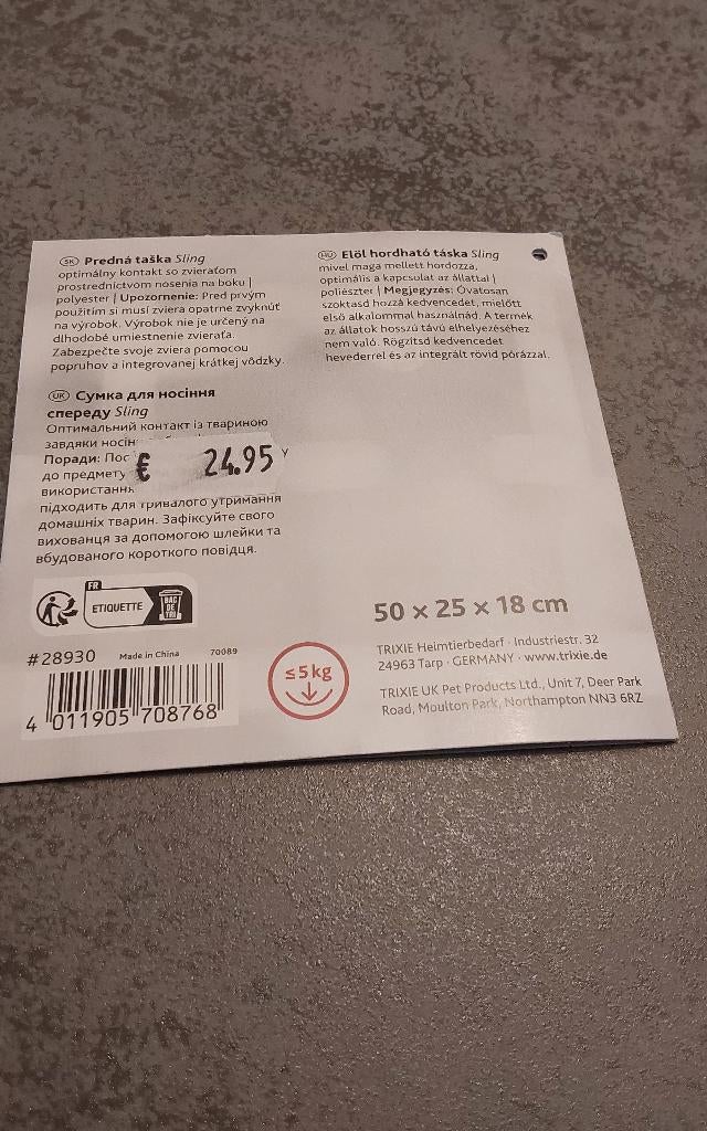 Sling buikdrager voor hondjes, Dieren en Toebehoren, Ophalen of Verzenden, Nieuw
