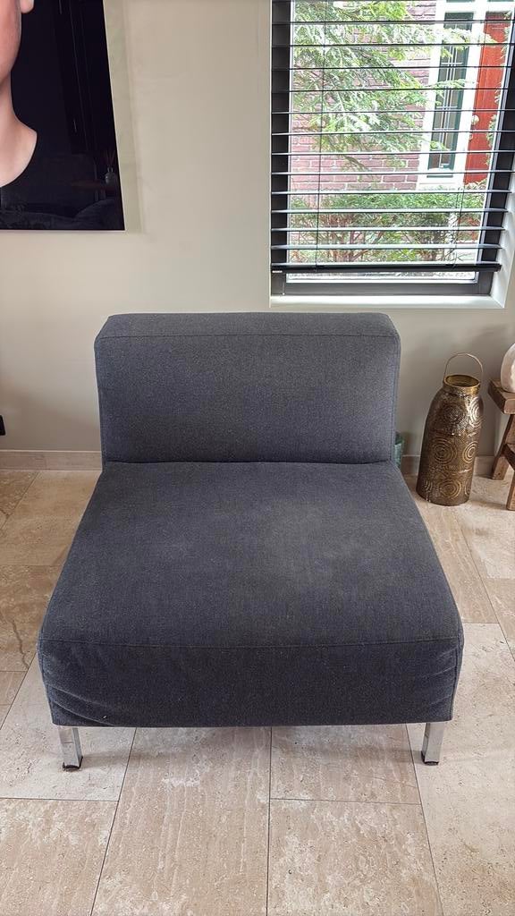 Stoel met poef / hocker, Eenpersoons, 75 tot 100 cm, Ophalen of Verzenden, Zo goed als nieuw