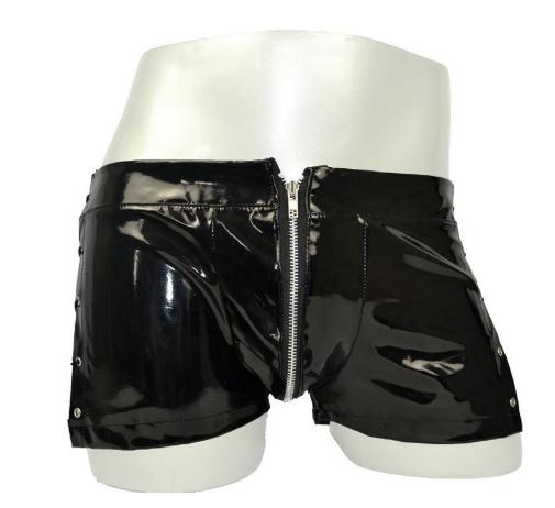 Zwarte wetlook boxer met rits / boxershort glimmende sexy, Kleding | Heren, Verzenden, Zwart, Boxer