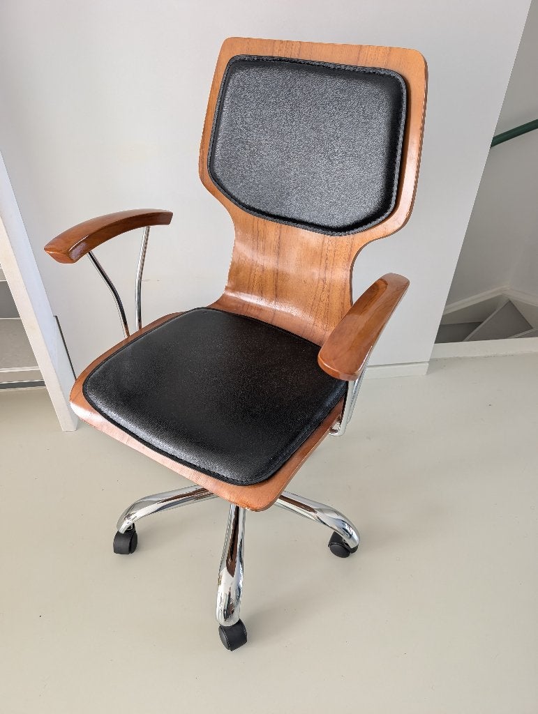 Mooie houten bureaustoel, Ophalen, Gebruikt, Overige kleuren, Bureaustoel