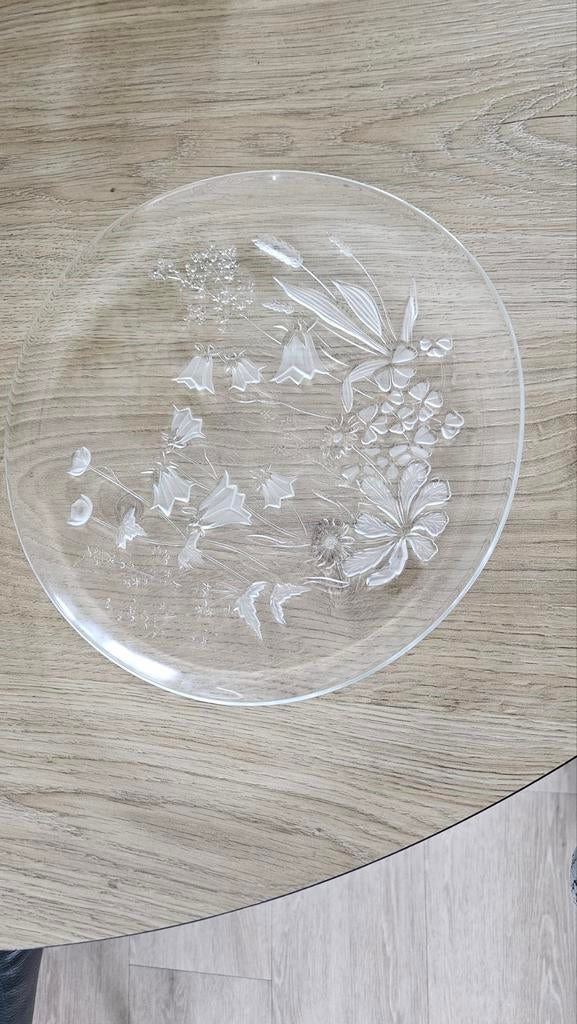 Glazen schaal met bloemen, Ophalen of Verzenden