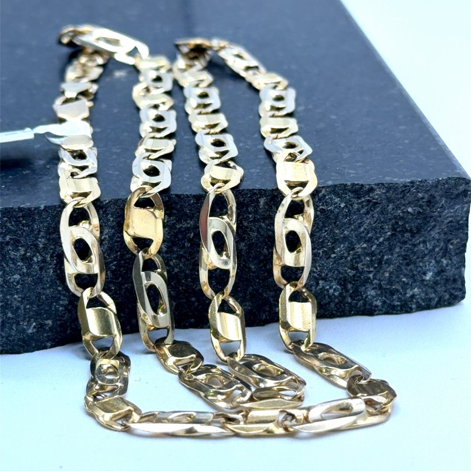 Gouden ketting 18k 55 cm - bicolor, Sieraden, Tassen en Uiterlijk, W, Nieuw, Ophalen of Verzenden, W