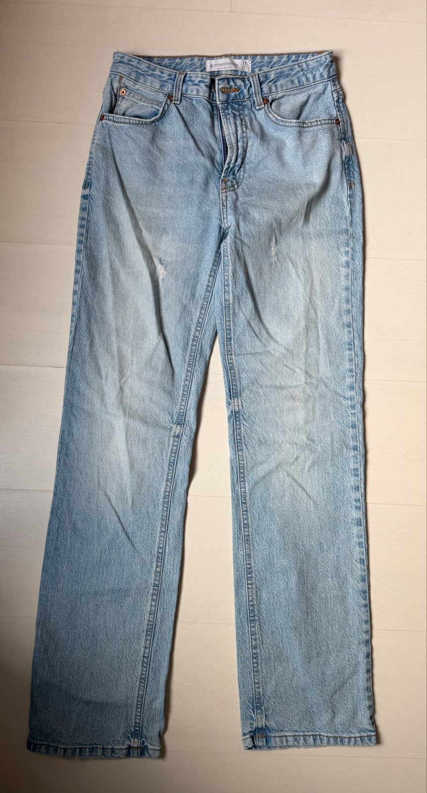 Stradivarius D98 jeans spijkerbroek blauw maat 36, Blauw, Ophalen of Verzenden, Maat 36 (S), Lang