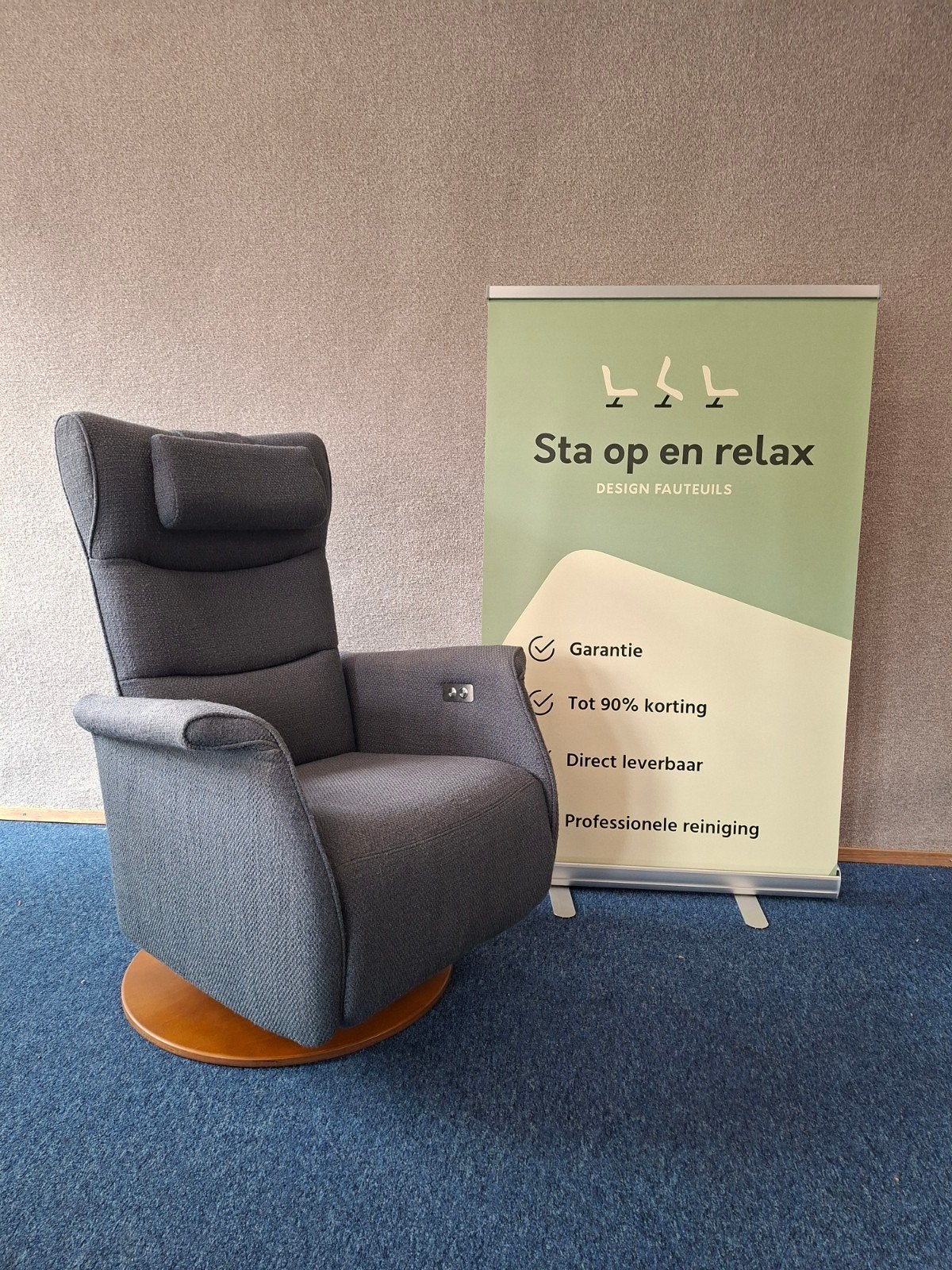 sta op relax fauteuil Prominent ZGAN EXTRA luxe op accu🔋, Minder dan 75 cm, Hoofdstraat 60 Schijndel, Ophalen of Verzenden, Zo goed als nieuw