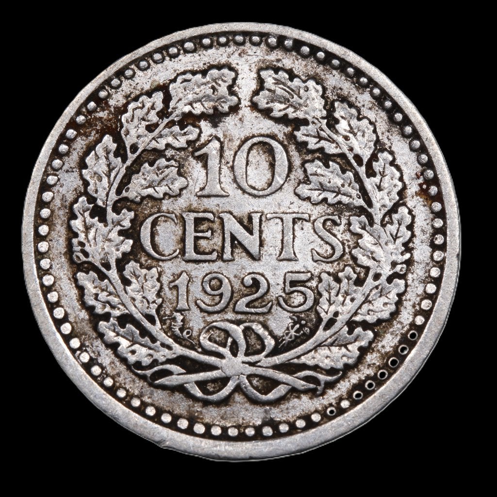 10 cent 1925. Zfr., Zilver, Ophalen of Verzenden, 10 cent, Koningin Wilhelmina