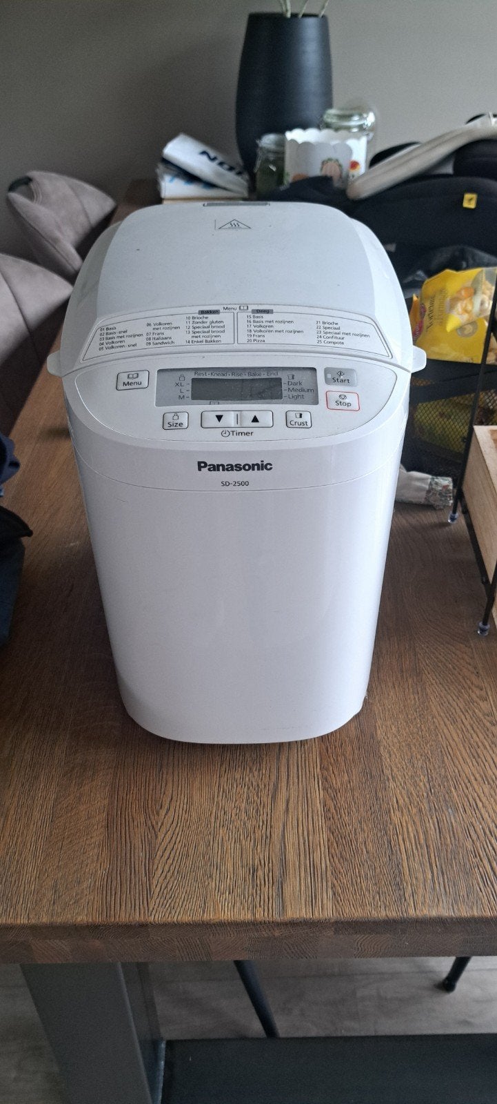 Panasonic SD-2500 Broodbakmachine met Timer, Witgoed en Apparatuur, Meer dan 10 programma's, 800 tot 1200 gram deeg, Nieuw, Ophalen