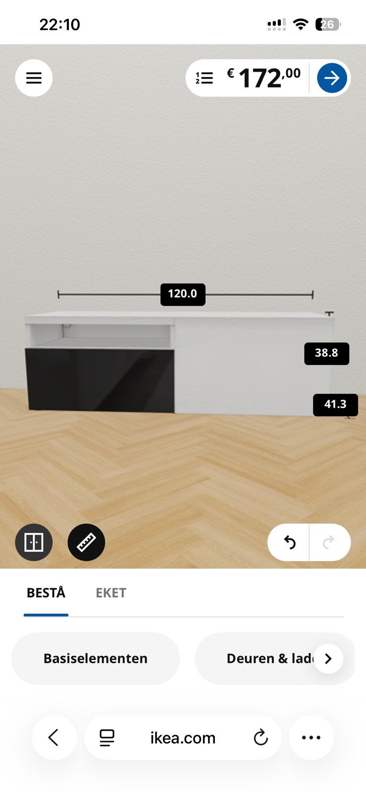 Ikea Besta (tv) meubel, 120cm breed, Ophalen, Gebruikt