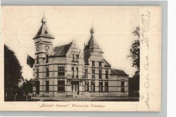Oude Ansichtkaart Kasteel Emsens Wouwse Plantage zie info, Verzamelen, Verzenden, Voor 1920, Gelopen, Noord-Brabant