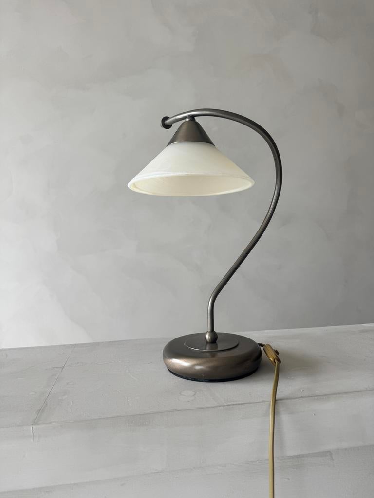 Agostinelli tafellamp met albast glas, Ophalen of Verzenden