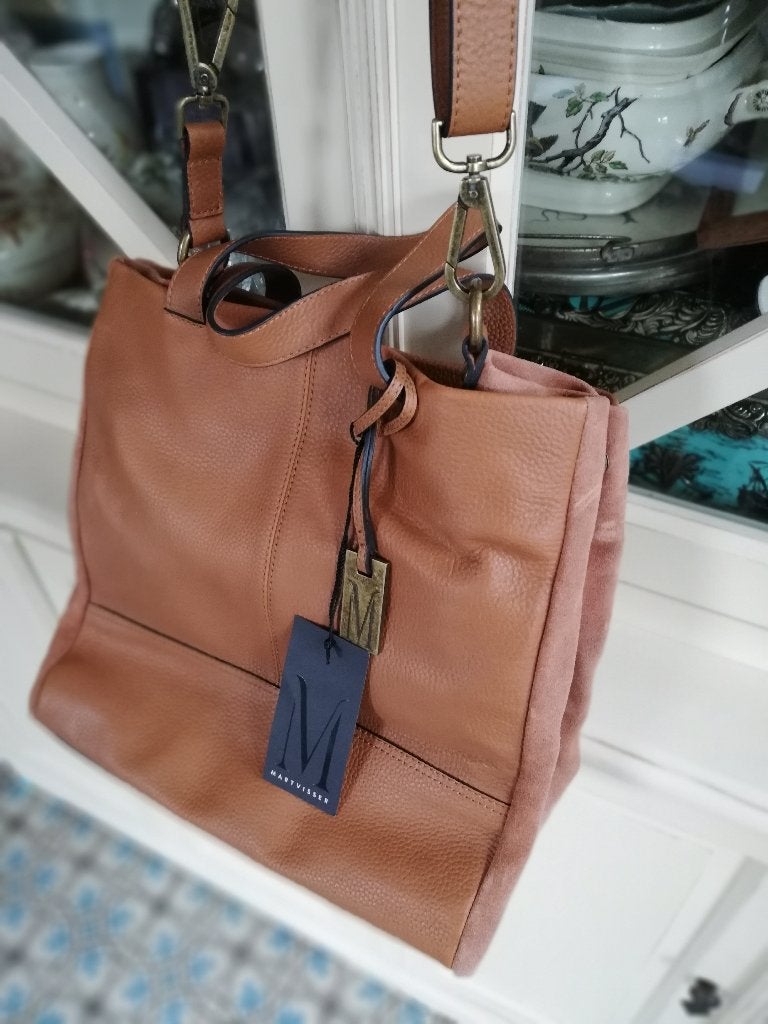 Nieuwe cognac bruine leren shopper Mart Visser, Ophalen of Verzenden, Nieuw, Bruin, Shopper