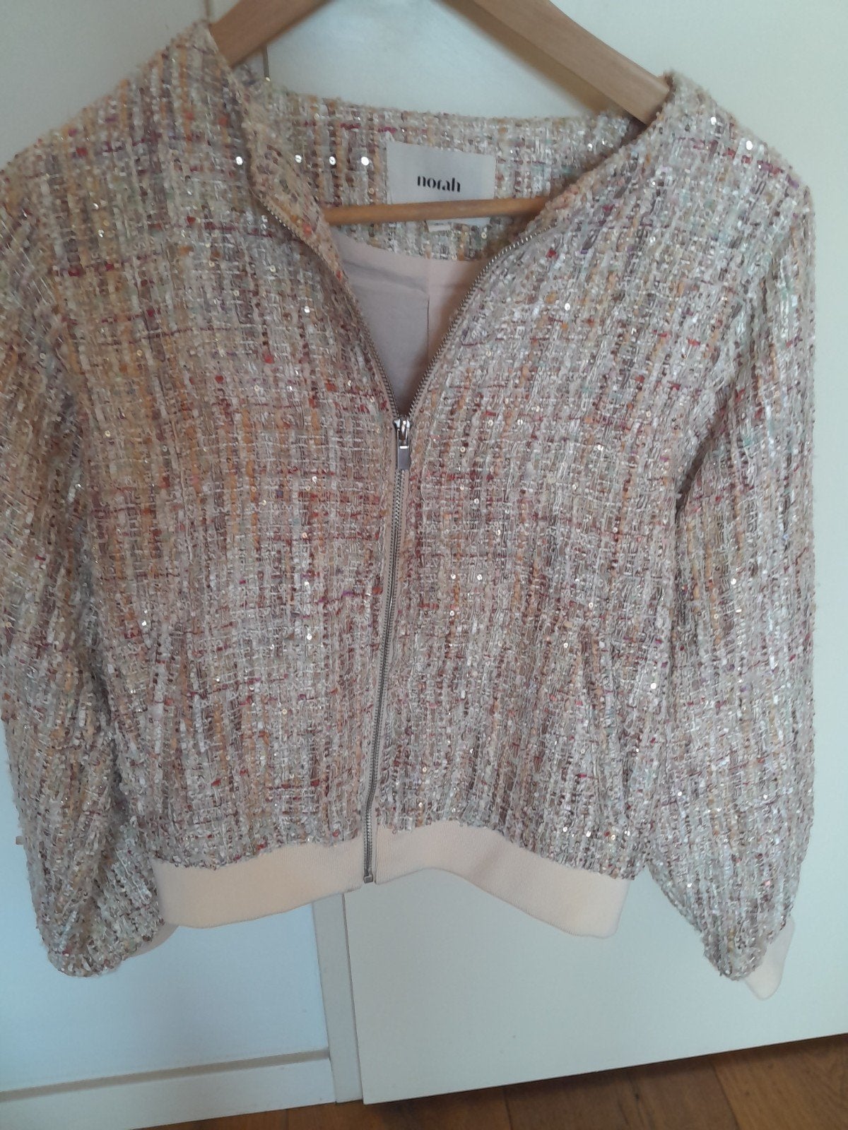 Norah tweed jasje met pailletten, Zo goed als nieuw, Norah, Maat 34 (XS) of kleiner, Meerkleurig
