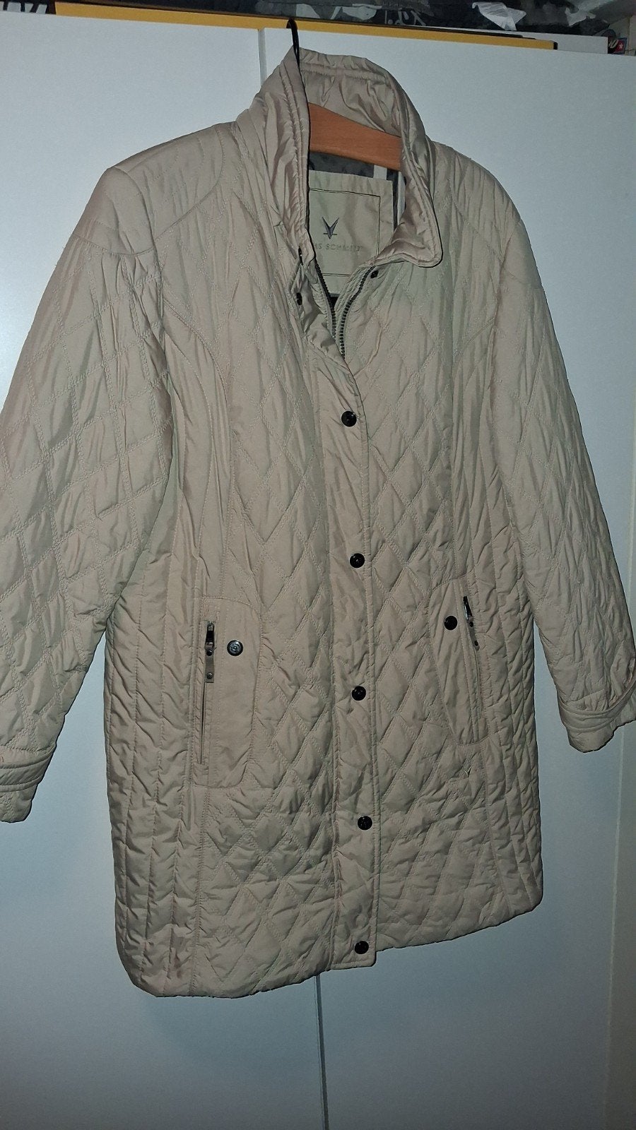 Fuchs Schmitt gewatteerde jas - ruitjesvoering - maat 46, Kleding | Dames, Beige, Maat 46/48 (XL) of groter, Ophalen of Verzenden