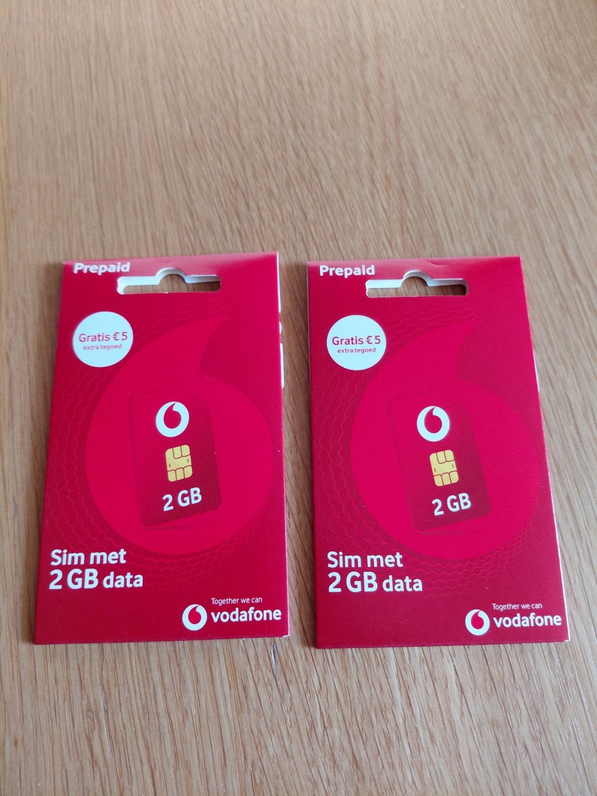 2 VODAFONE PREPAIDKAARTEN NIEUW, Ophalen, Nieuw, Vodafone, Prepaidkaart
