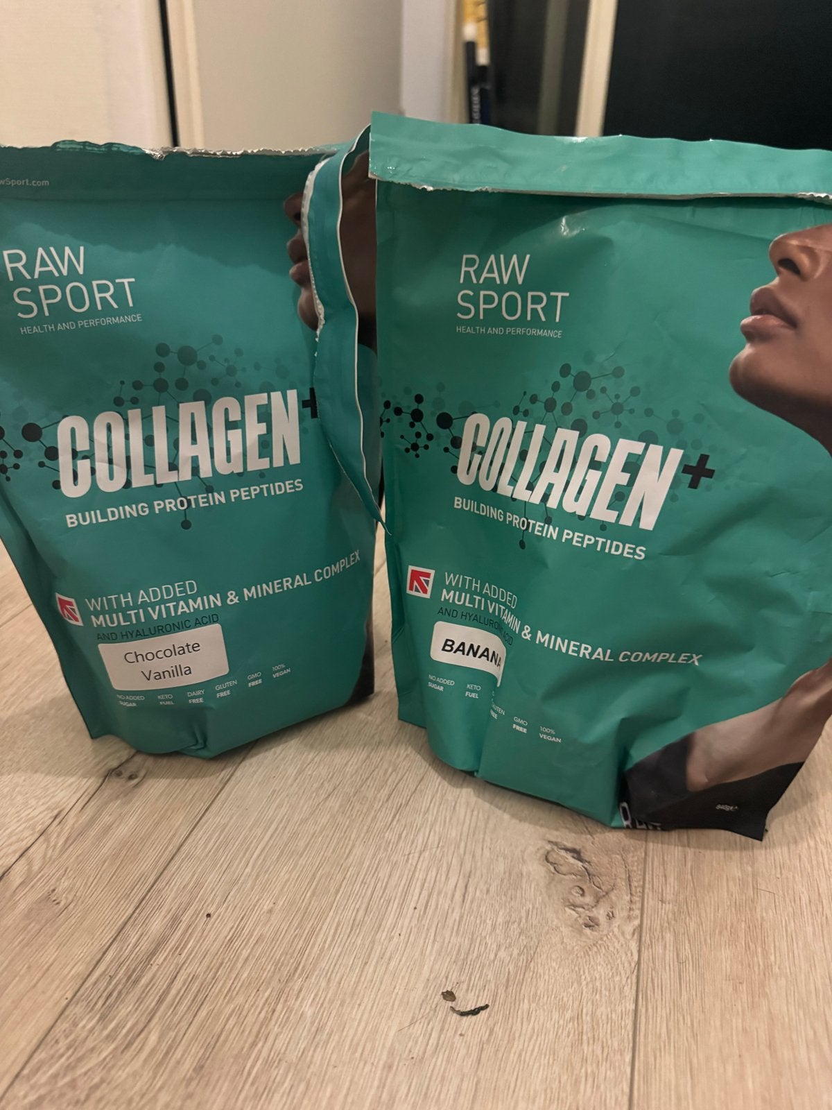 2 halve zakken Raw Sport Collageen Proteïne Poeder, Ophalen of Verzenden, Zo goed als nieuw, Poeder of Drank