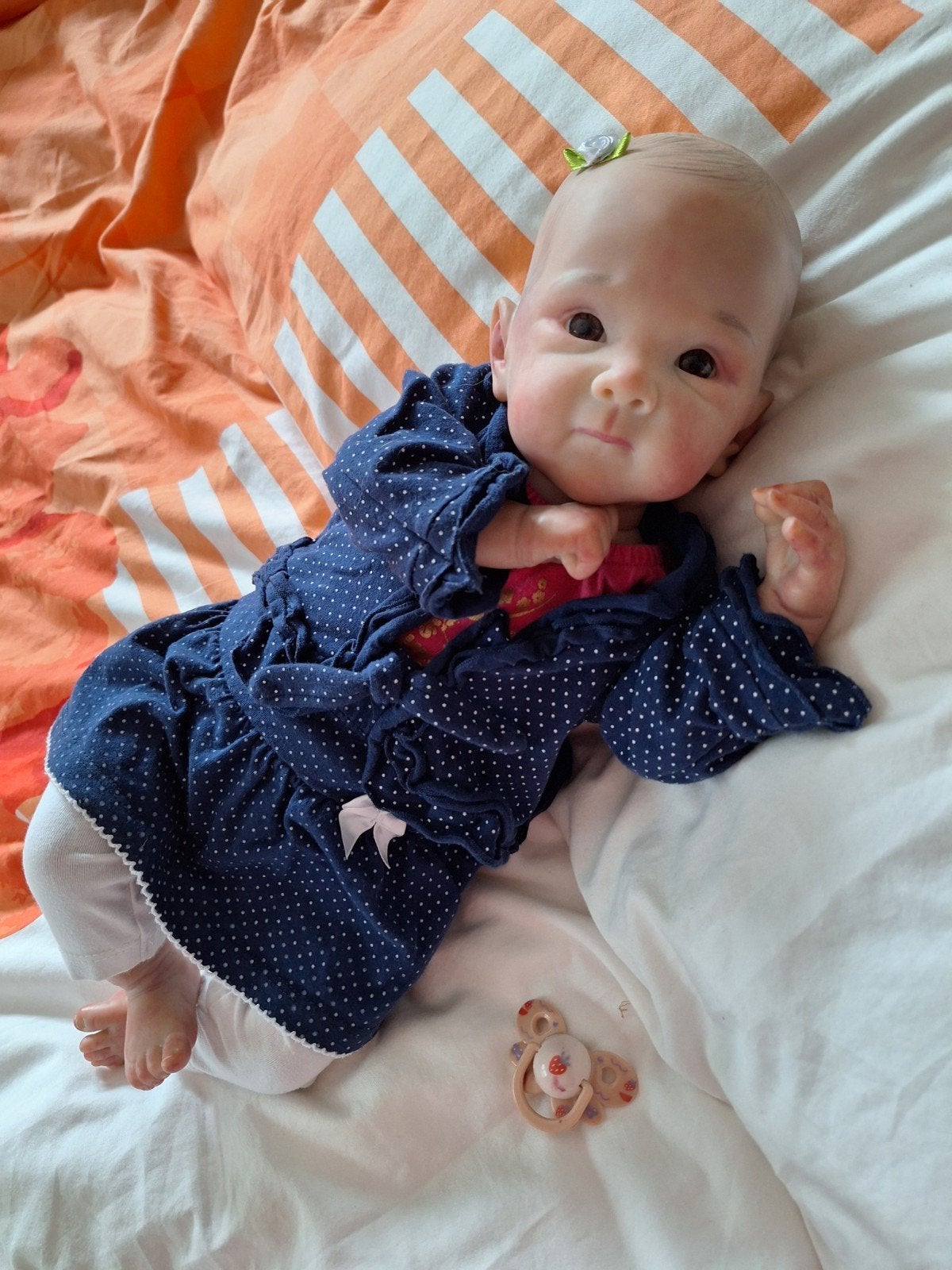 reborn baby super leuk, Ophalen of Verzenden, Zo goed als nieuw, Babypop