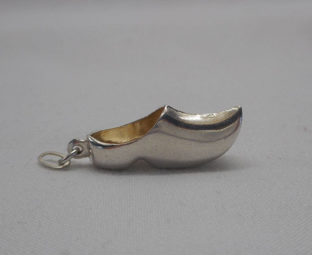Zilveren vintage klomp hanger nr.1152, Verzenden, Zo goed als nieuw, Zilver, Zilver