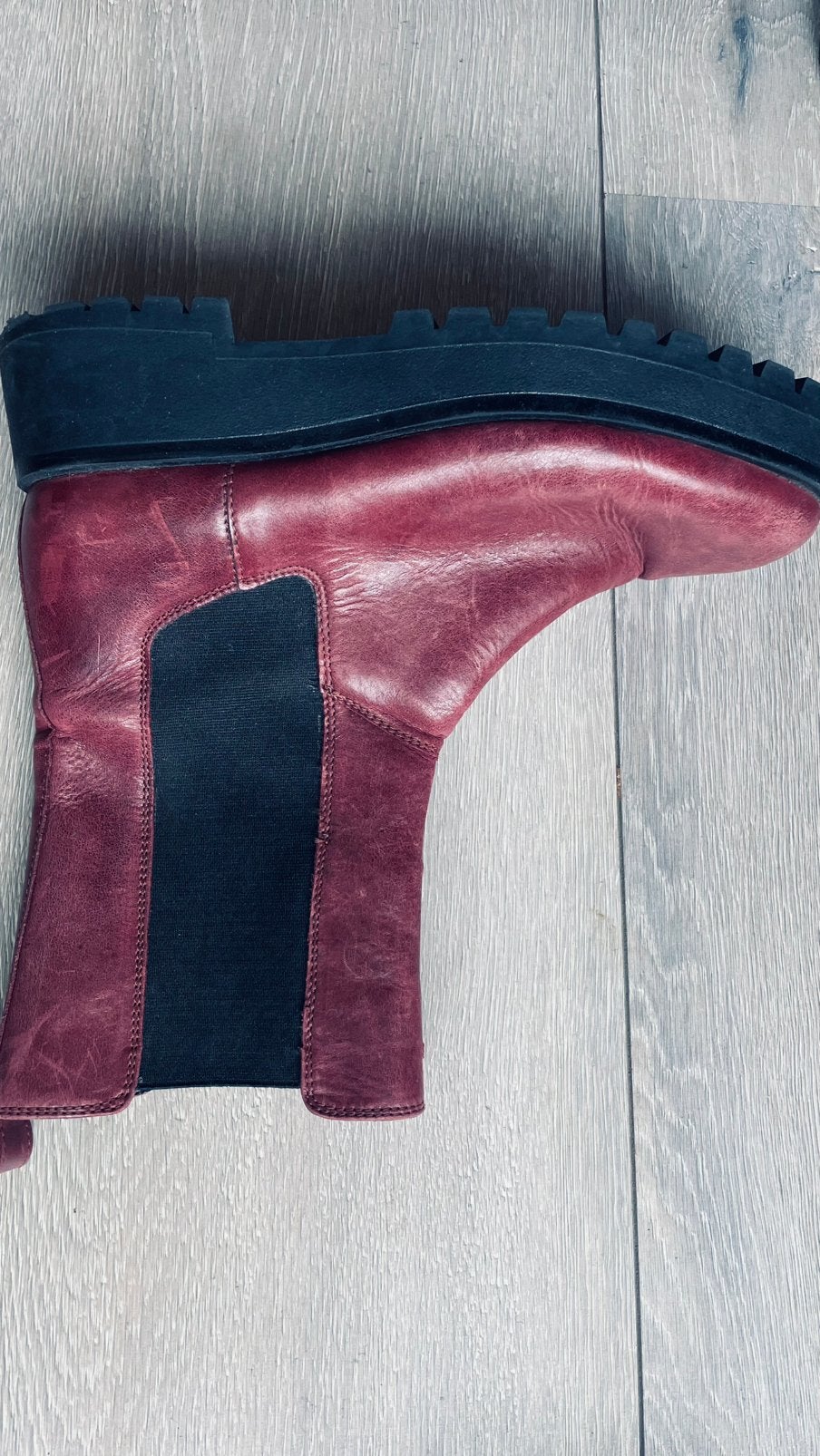 Te koop: leren laarzen, bordeaux, maat 40, Ophalen of Verzenden, Zo goed als nieuw, Rood, Hoge laarzen
