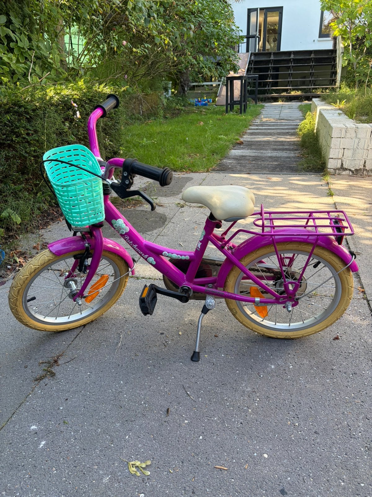 Loekie Patchwork 16 inch Meisjesfiets, Ophalen, Terugtraprem, Gebruikt, Handrem