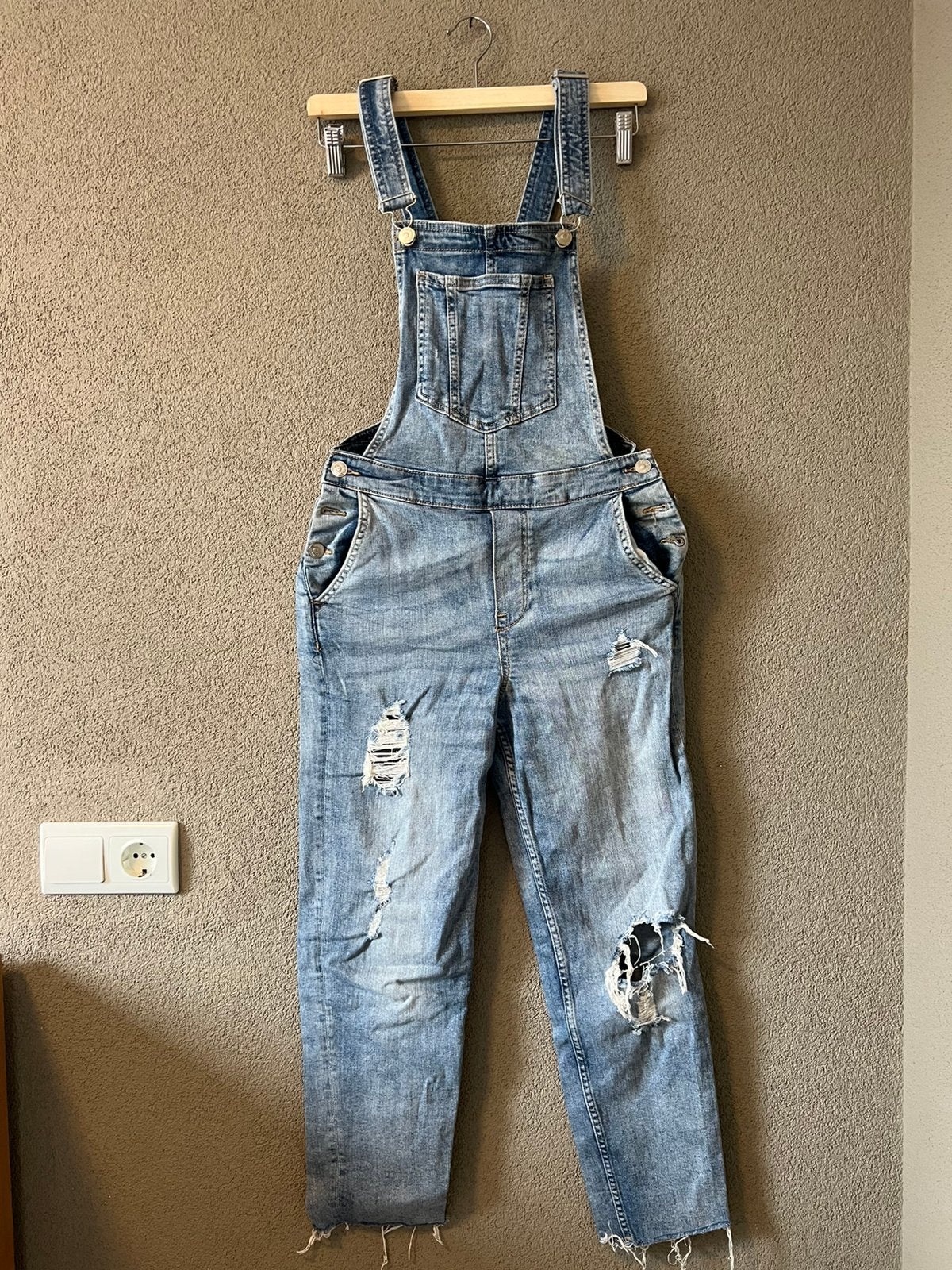 H&wM Tuinbroek Jeans - Maat 34, Ophalen of Verzenden, Gedragen, Blauw, W27 (confectie 34) of kleiner