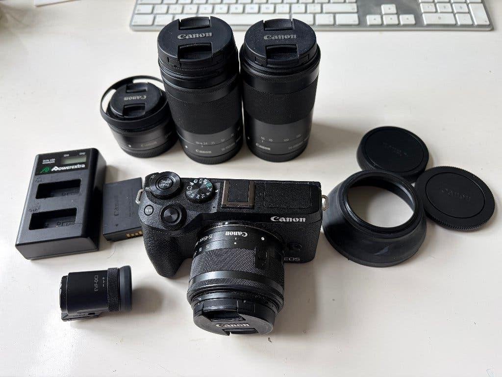 Canon EOS M6 Mark 2 - supercomplete set in topstaat, Canon, 32 megapixels, Ophalen of Verzenden, Zo goed als nieuw
