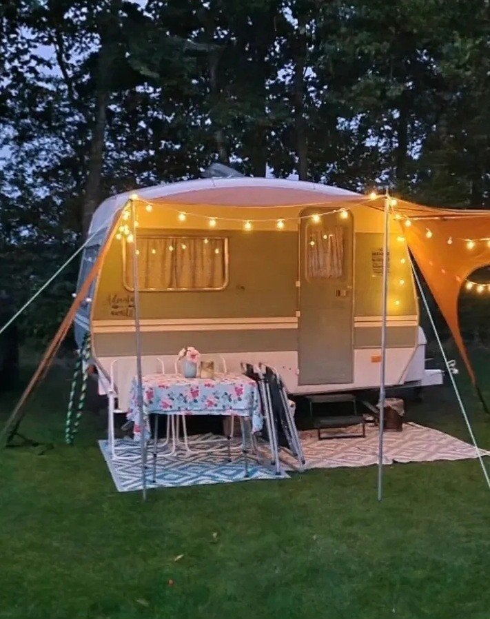 Retro caravan Sprite Alpine 1974, Caravans en Kamperen, 2 aparte bedden, Kleine zit, Particulier, Sprite