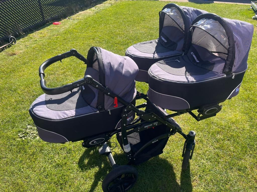 Trippy Drieling Meerling Wagen - Compleet Alle Accesoires, Kinderen en Baby's, Kinderwagens en Combinaties, Ophalen, Overige merken