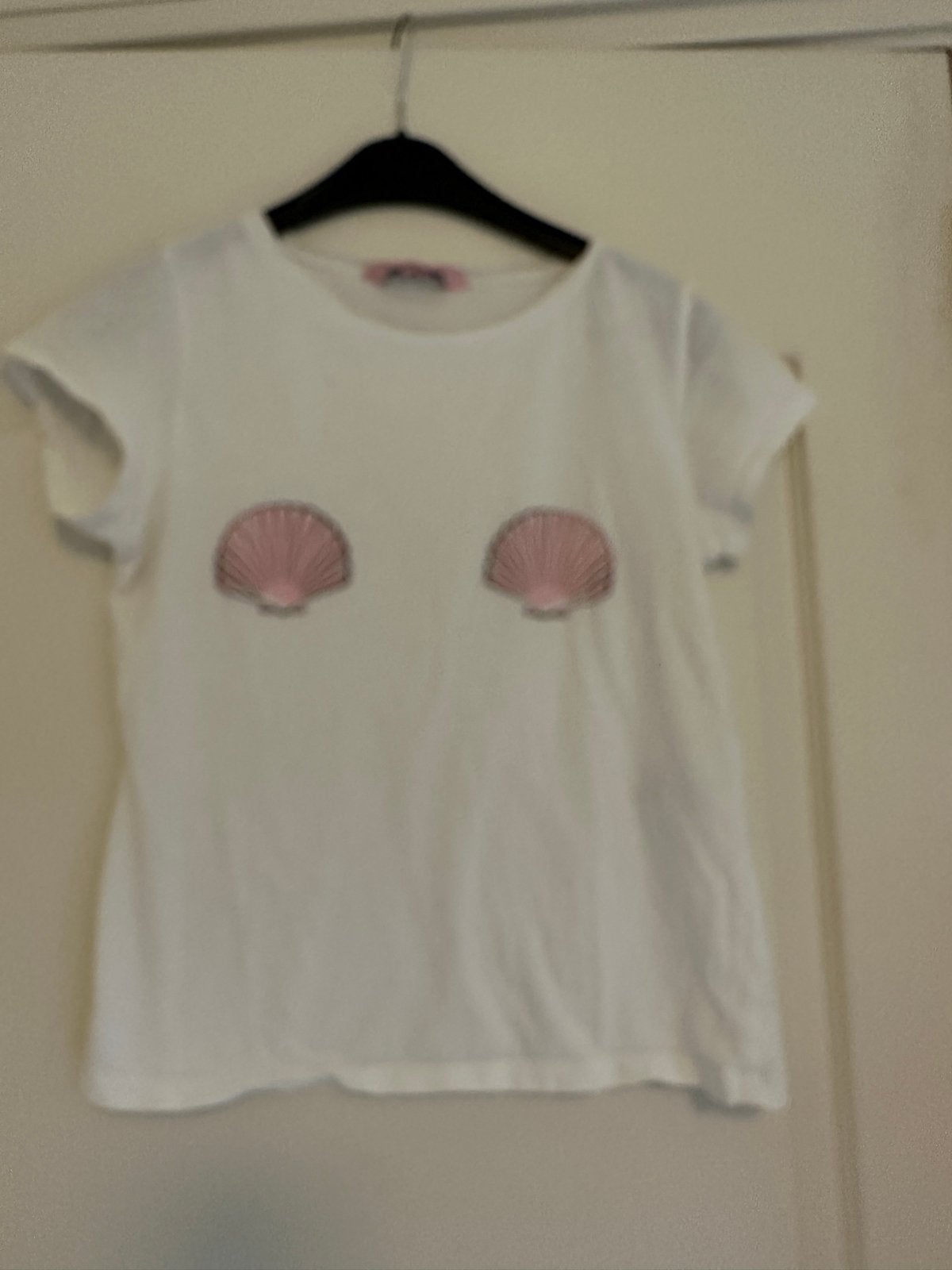 Hunkemöller T-shirt met schelpenprint - Maat XS, Wit, Ophalen of Verzenden, Zo goed als nieuw, Korte mouw