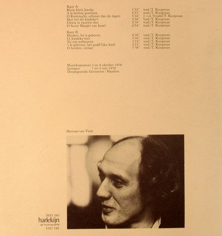 KERST Herman van Veen/Ton Koopman Oude Kerstliedjes Vinyl LP, Ophalen, Gelezen