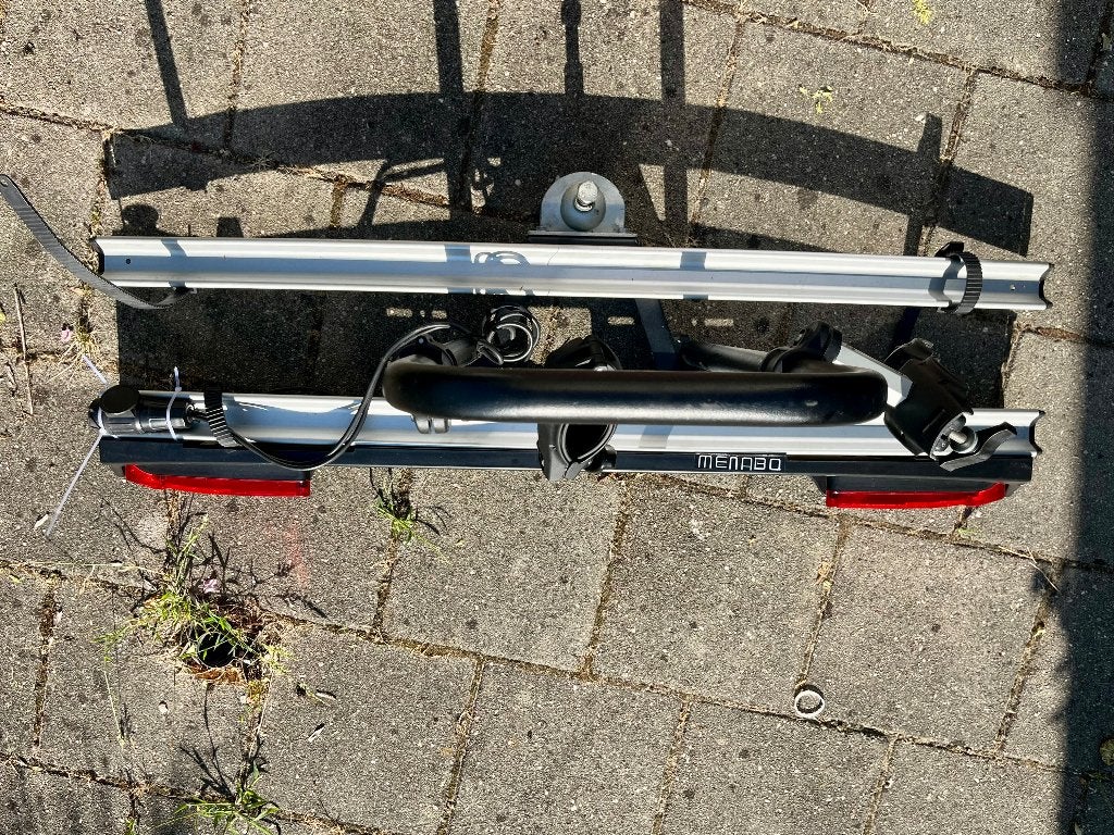 menabo fietsendrager voor op trekhaak, Auto diversen, Fietsendragers, Gebruikt, Trekhaakdrager, 2 fietsen, Elektrische fiets, Ophalen