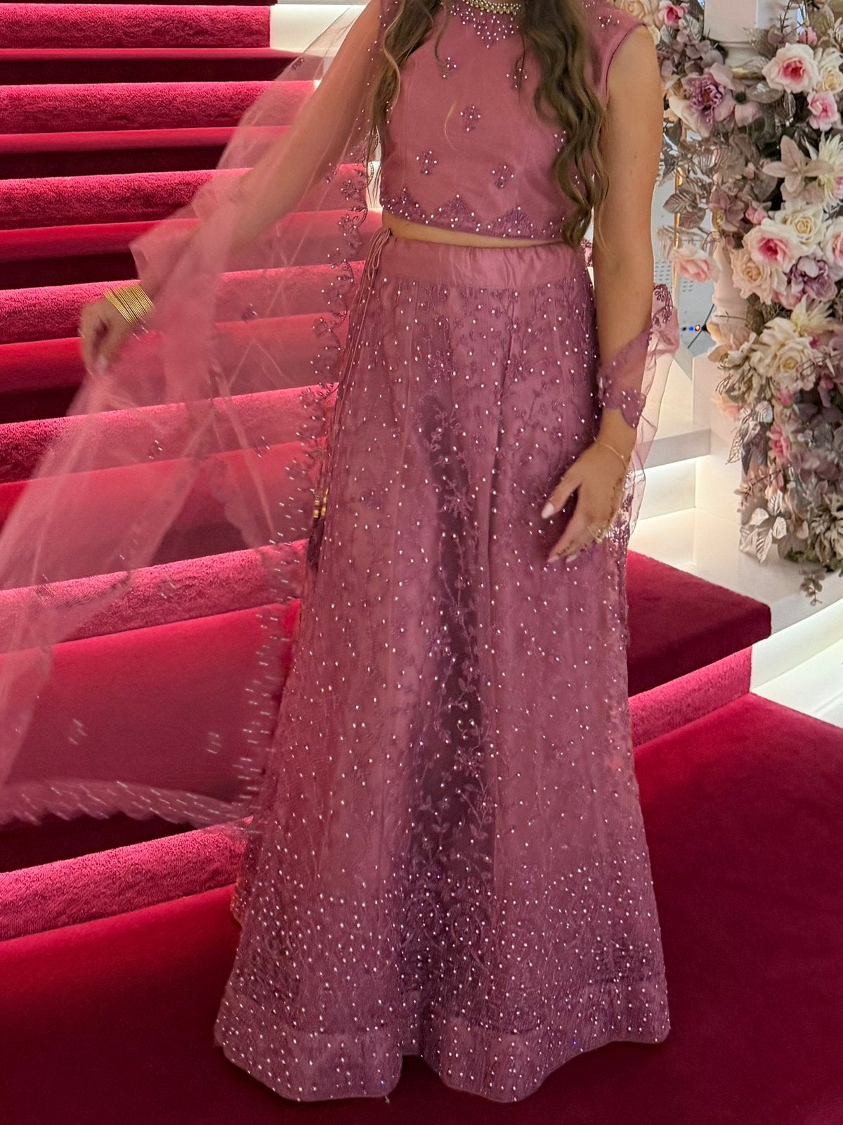 Lehenga roze maat 36, Galajurk, Ophalen of Verzenden, Zo goed als nieuw, Roze