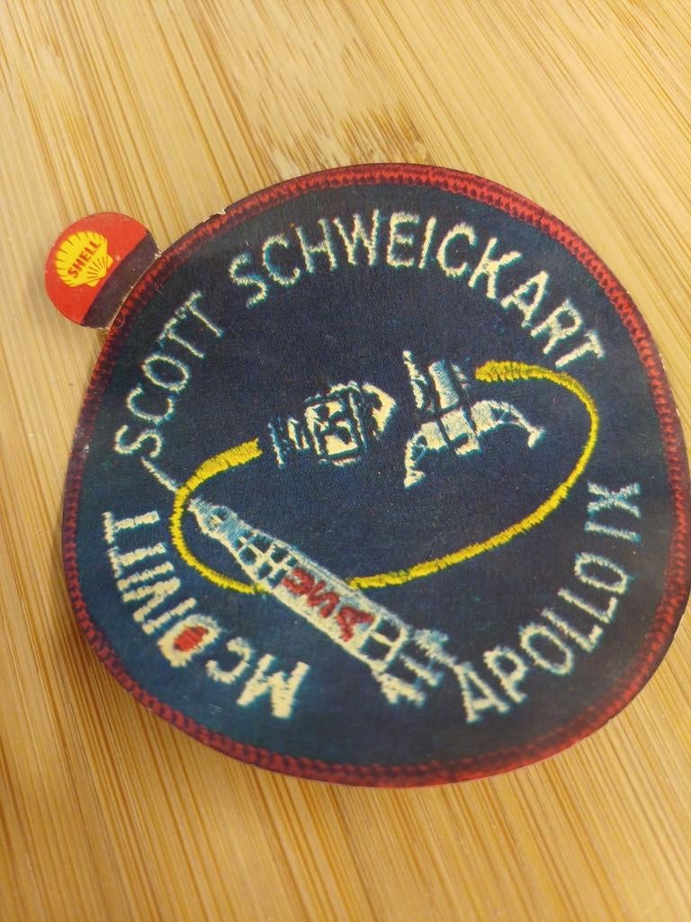 Vintage Apollo IX Shell sticker McDivitt, Scott, Schweickart, Verzamelen, Stickers, Ophalen of Verzenden