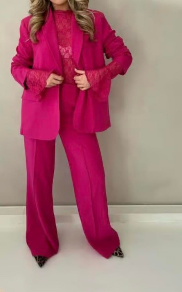 Tweedelig pak fuchsia Ambika S/M of M/L, Maat 38/40 (M), Kostuum of Pak, Nieuw, Ophalen of Verzenden