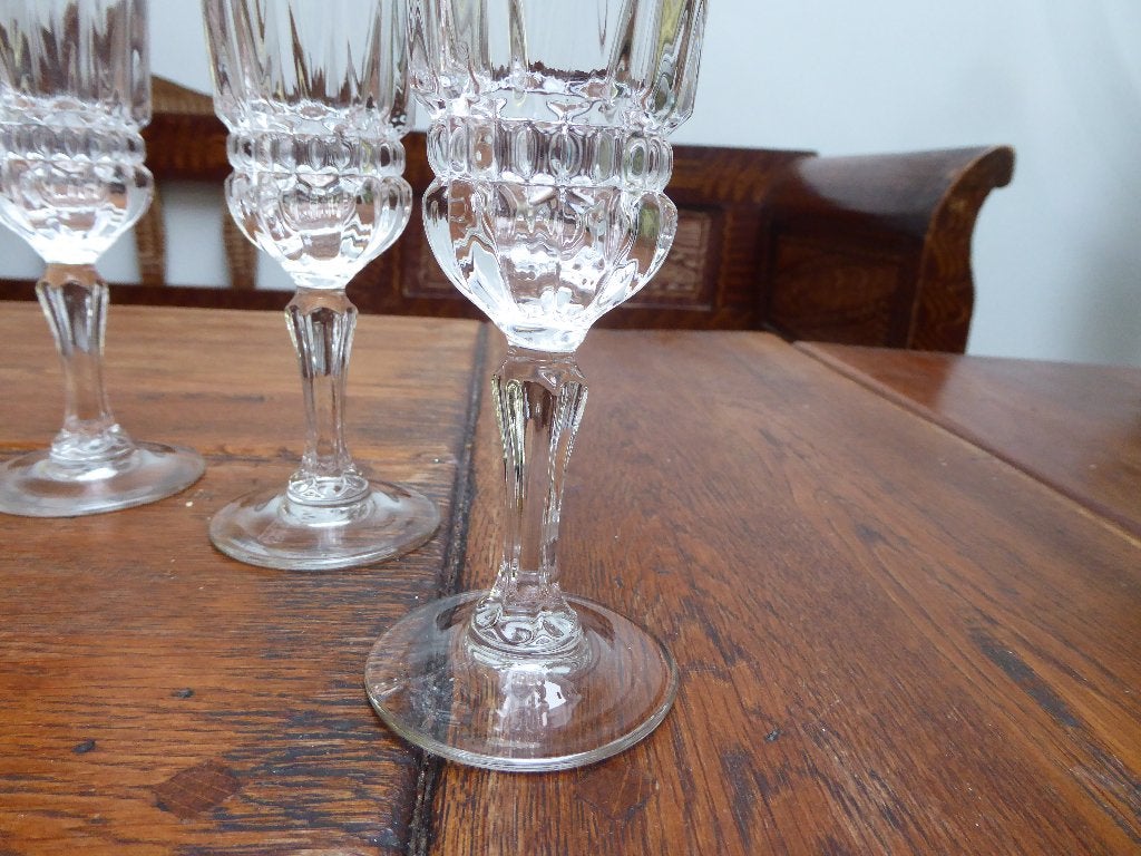 6 kristallen champagne flutes cristal d’arques Barcelona, Antiek en Kunst, Antiek | Glas en Kristal, Ophalen of Verzenden